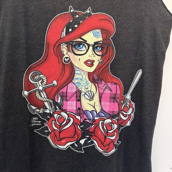Low Brow Art Co. Miss Cherry Martini Racer Back Tank Top Mod Pin Up Altered Med - Picture 4 of 12